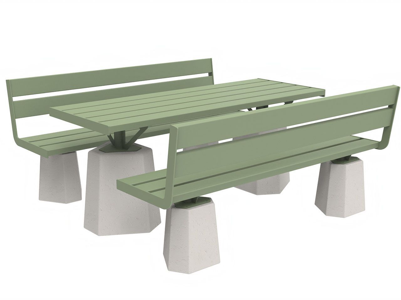 Стол для пикника из металла и бетона со встроенными скамейками Lazzari Stone ARCH-00036666 - Вид №3