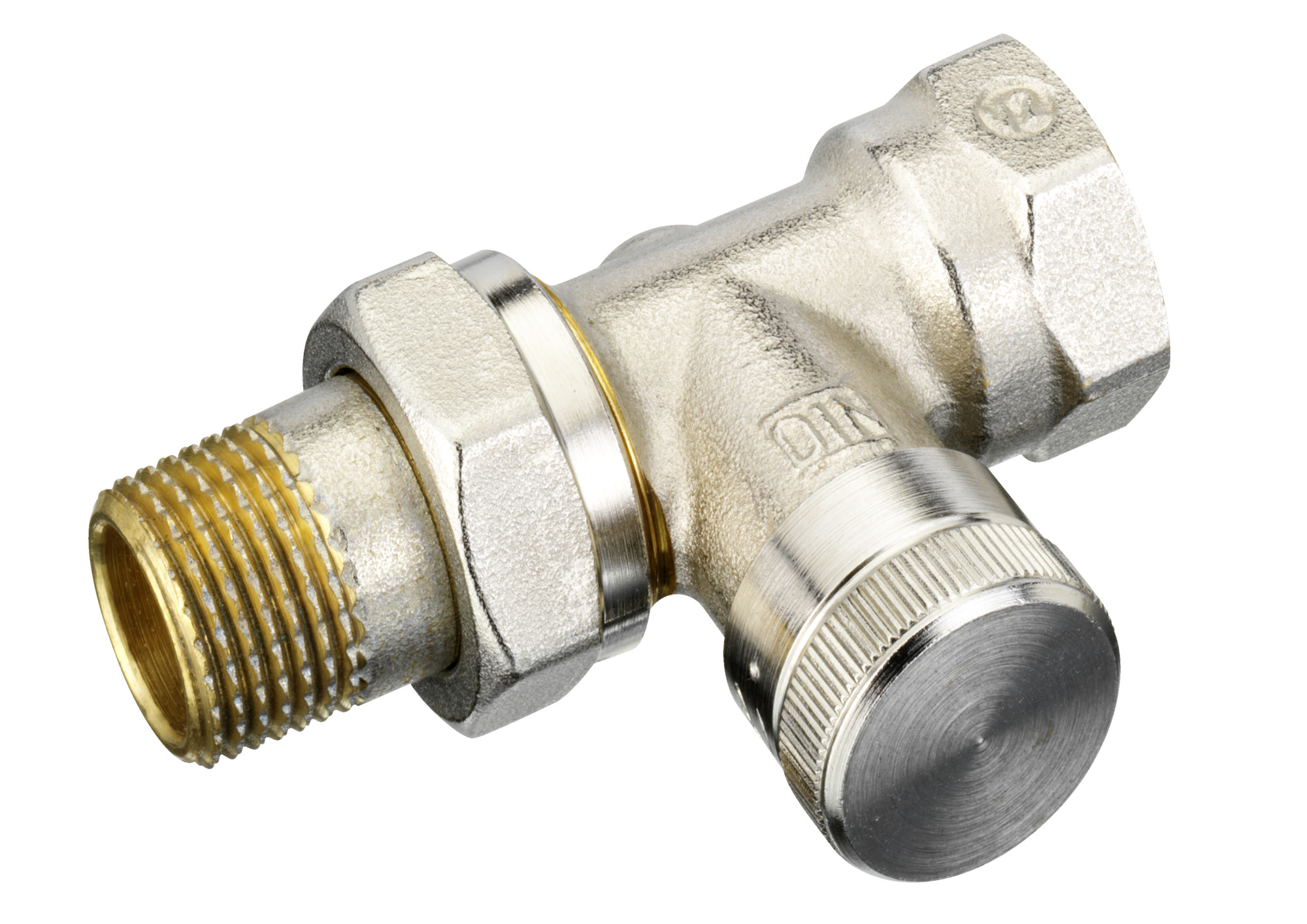 Danfoss Клапан RLV для бокового присоединения к радиатору RLV-CX Клапан запорный Ду 15, угл., хром 003L0273  - Вид №6