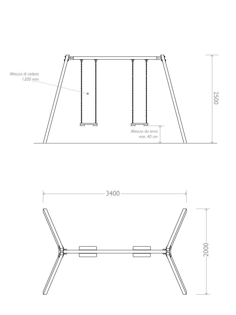 Переработанные пластиковые качели EUROCOMITALIA ALTALENA DUE POSTI ARCH-00134304 - Вид №2