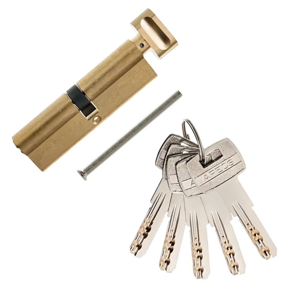 Цилиндр Apecs SM-100-C-G, 50x50 мм, ключ/вертушка, цвет золото 82379230 STLM-2005808 ЦИЛИНДР APECS SM-100-C-G КЛ-ВЕРТ - Вид №1