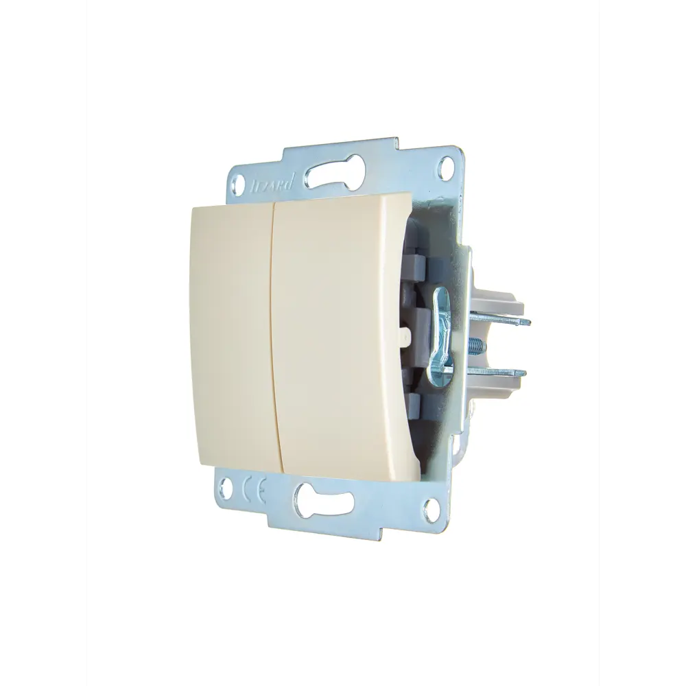 Выключатель встраиваемый Lezard Asti 2 клавиши цвет кремовый STLM-2070338 - Вид №1