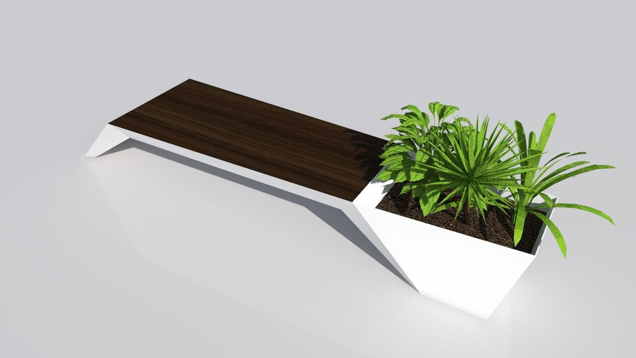 Скамейка из дерева и листового металла со встроенной плантатором без спинки CITYSì URBAN ARCH-00044158 - Вид №38