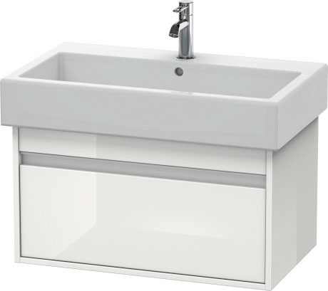 KT668702222 Тумбочка подвесная Ketho #KT6687 750 x 440 мм Белый глянцевый декор Duravit - Вид №2