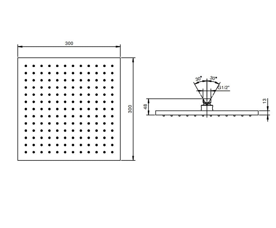 Насадка для душа с дождевой насадкой Fantini Rubinetti 8109+8011 ARCH-00079432 - Вид №2