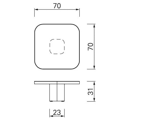 Алюминиевый квадратный низкий журнальный столик Classicon лук ARCH-00129133 - Вид №4