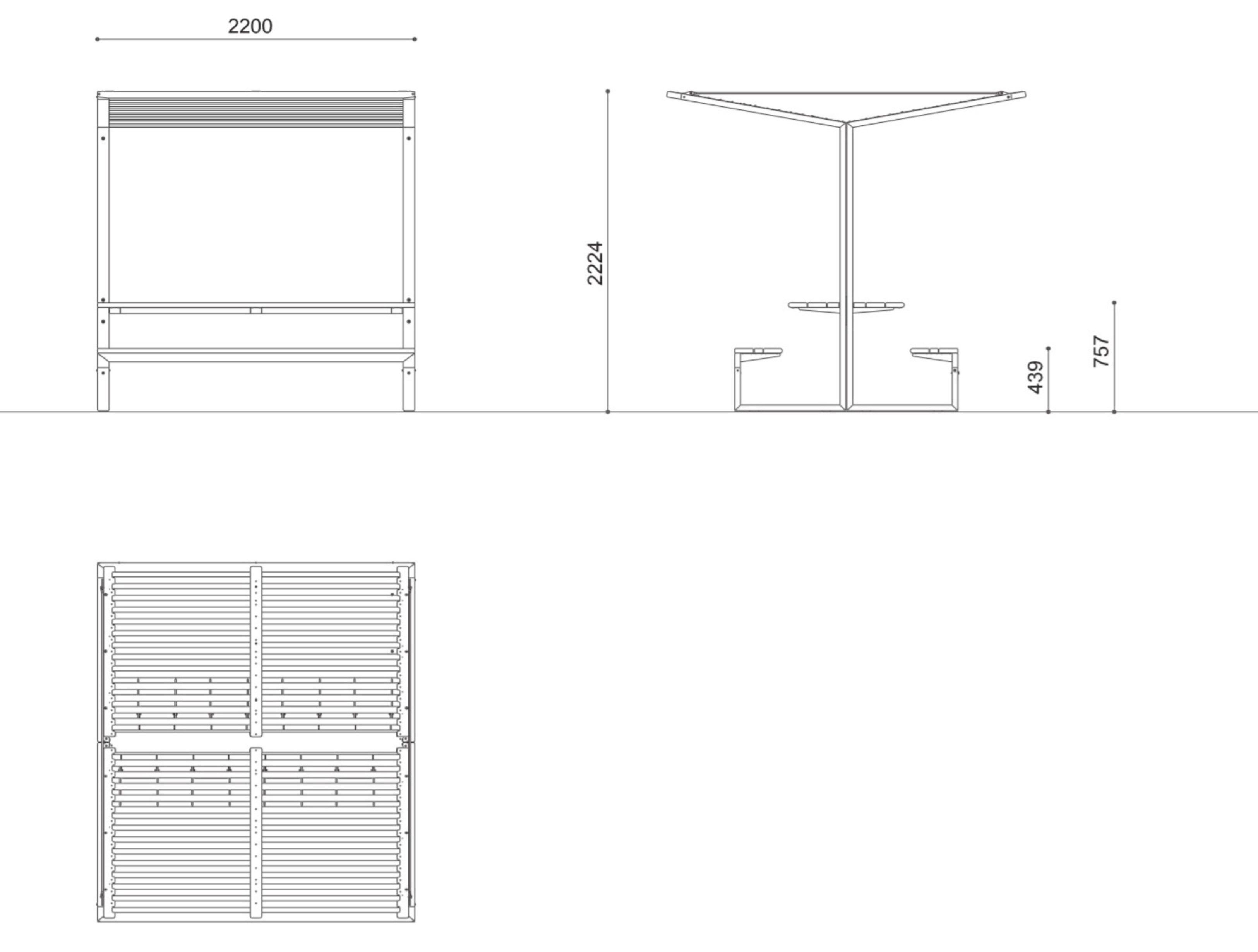 Деревянный стол для пикника с крышкой City Design Cison ARCH-00122550 - Вид №2