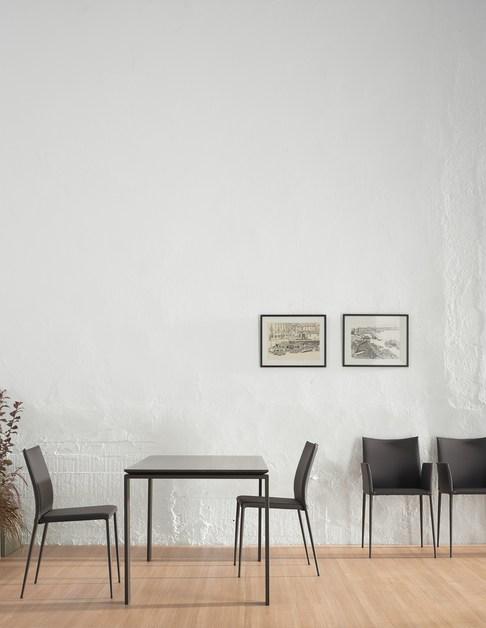 ONDARRETA Штабелируемое кожаное кресло с обивкой Moka sun-id-1454751 - Вид №5