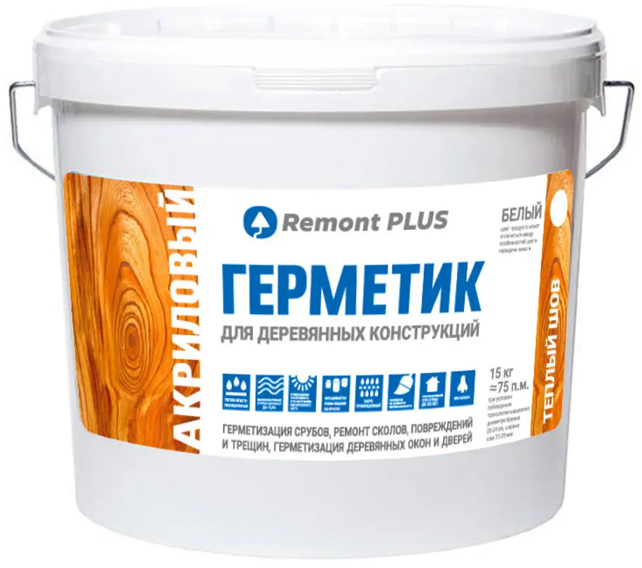 REMONT PLUS Герметик для деревянных конструкций белый 10 л 88299944