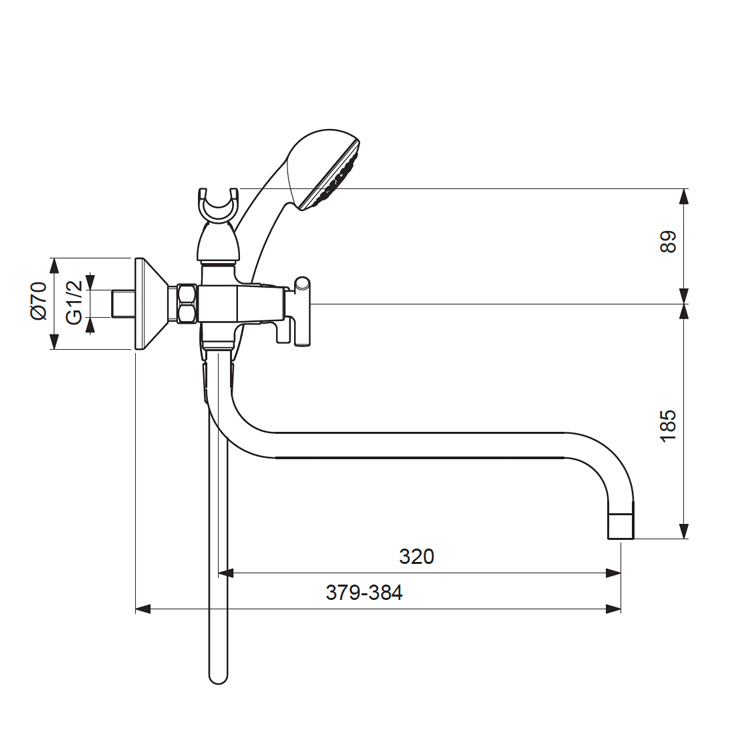 BA262AA Смеситель для ванны/душа VIDIMA TRINITY  - Вид №1