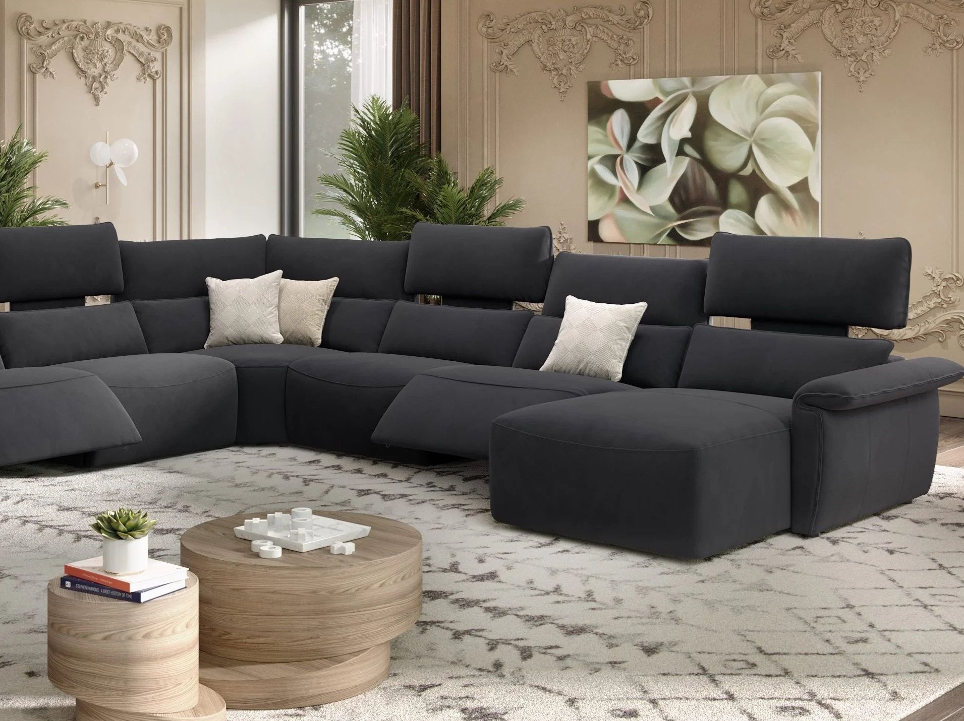 Угловой диван из ткани с полуостровом Sofanella Merida ARCH-00052899 - Вид №3