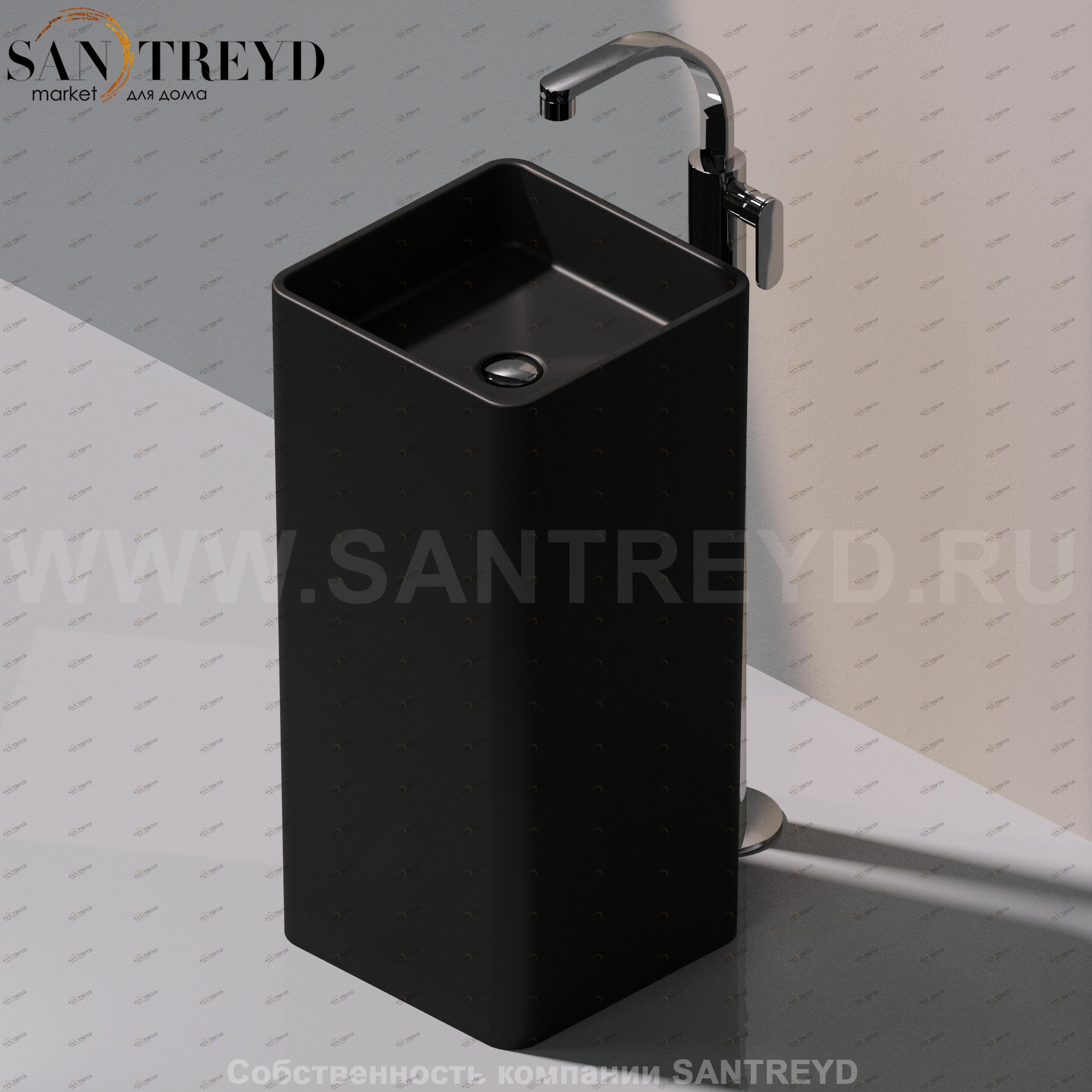 MW40C7006 Напольная раковина стоящая квадратная Ceramica Flaminia Mono