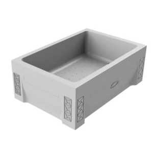 Высокий поддон к душевому углу Верчелли (левое исполнение, поддон на раме-подставке с устройством слива, фронтальная панель, торцевая панель)