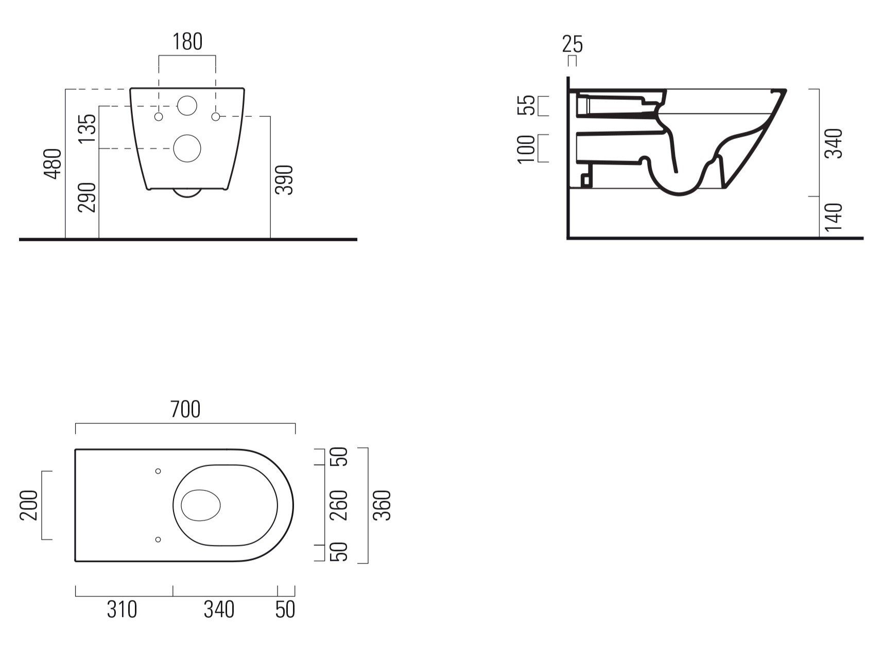 Керамический настенный туалет GSI ceramica сообщество ARCH-00060668 - Вид №4
