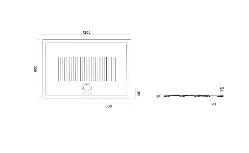 Нескользящий прямоугольный поддон для душа CERAMICA CATALANO H3 ARCH-00140330 - Вид №15