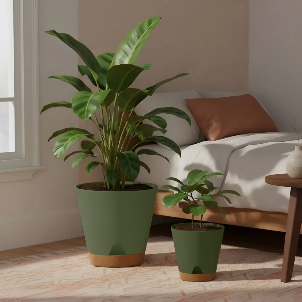 Горшок для цветов Ingreen Wood Ø25 h24.4 см v8 л пластик тайга STLM-2113503 - Вид №3