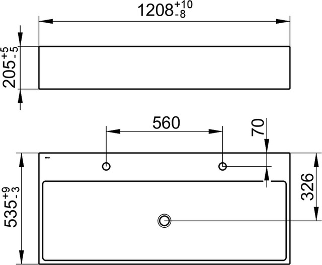 39082311202 Двойной керамический умывальник KEUCO Edition 90 - Вид №2
