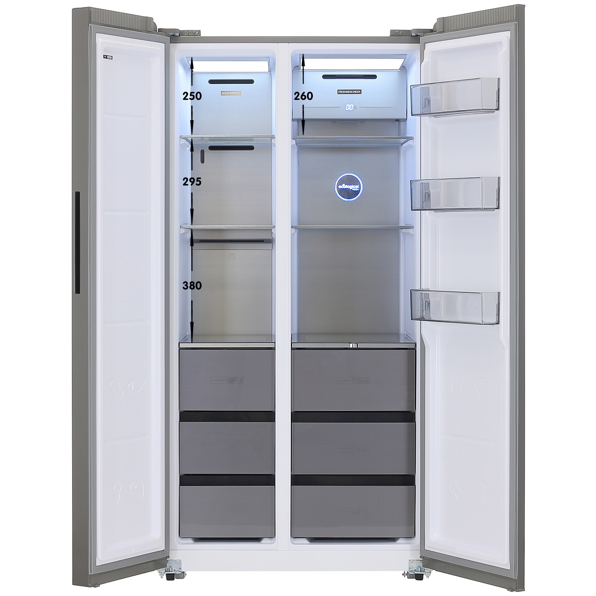 5428841 Холодильник Side by Side   DEXP SBS4-60AKA серебристый STDN-0057816 - Вид №1