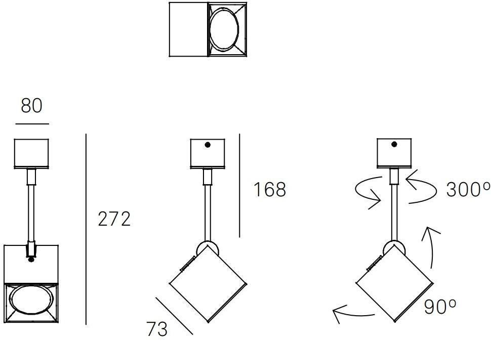 Milan Iluminacion Регулируемый квадратный потолочный светильник Dau sun-id-1441304 - Вид №2