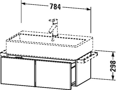 Тумбочка подвесная Vero Air #VA6127 784 x 431 мм Duravit VA612702121 - Вид №1