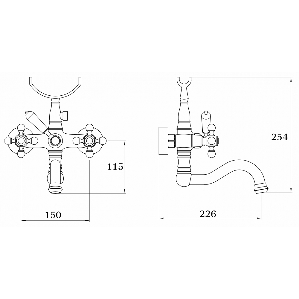 GZ 09035E Смеситель двухвентильный для ванны Ganzer Золото Ganzer Германия 13867 - Вид №2