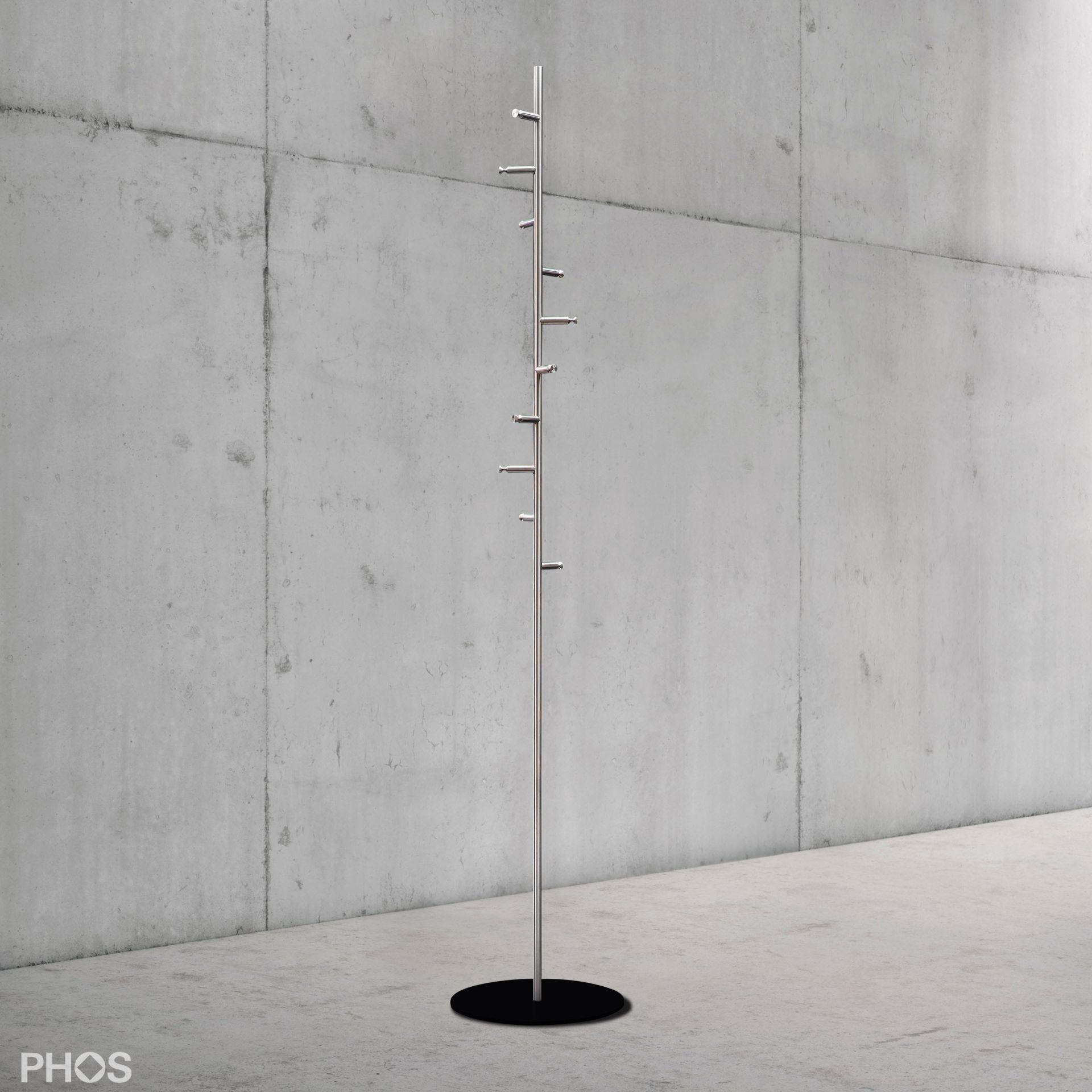 GSTH10-B-BPS Вешалка для полотенец и вешалка для верхней одежды с 10 крючками, основание: черное PHOS 