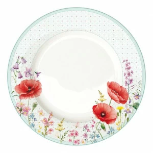 Тарелка фарфоровая белая с красным обеденная "Красные маки" EASY LIFE КРАСНЫЕ МАКИ 00-3946741 Белый;красный