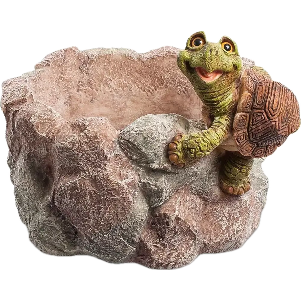 Santreyd Кашпо-скульптура «Камень с черепашкой» для сада и интерьера 89341427 STLM-0965113