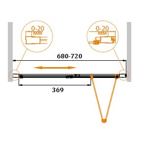 Душевая дверь в проем CEZARES RELAX-BS-70-C-Bi - Вид №2
