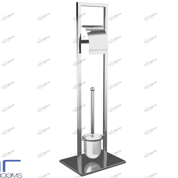 ЕРШИК ДЛЯ УНИТАЗА НАПОЛЬНЫЙ КОМБИНИРОВАННЫЙ NERVIÓN ХРОМИРОВАННАЯ СТАЛЬ SALGAR Аксессуары для ванной Salgar 12894