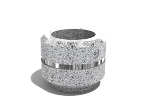 Бетонный круглый низкий плантатор