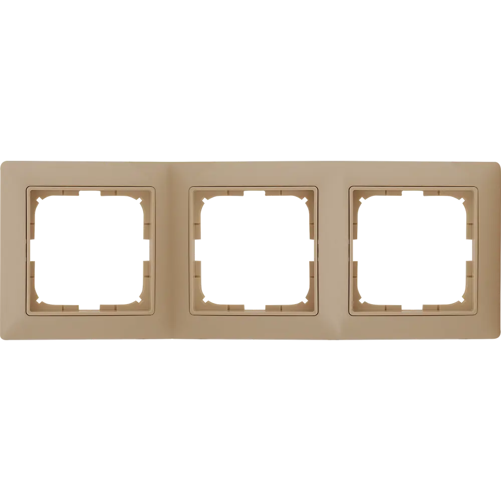 Рамка для розеток и выключателей ABB Basic55 3 поста, цвет бежевый Basic 55 STLM-2084161