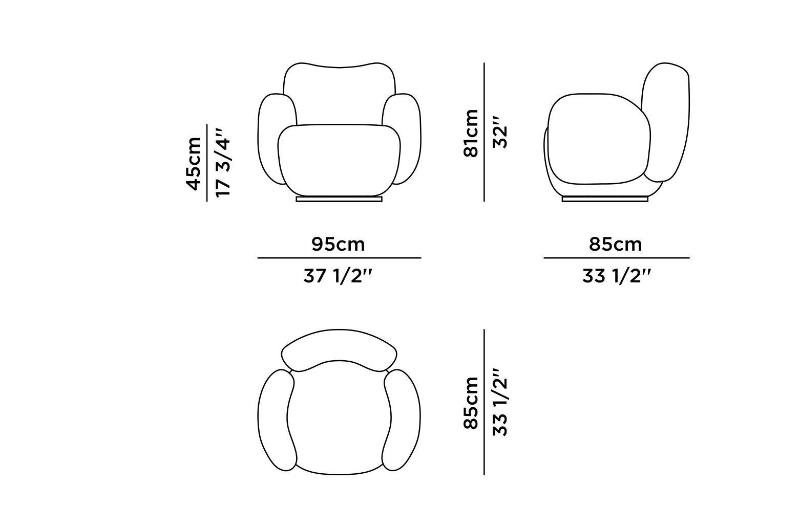 Тканевое вращающееся кресло с подлокотниками Greenapple Conchula ARCH-00011400 - Вид №5