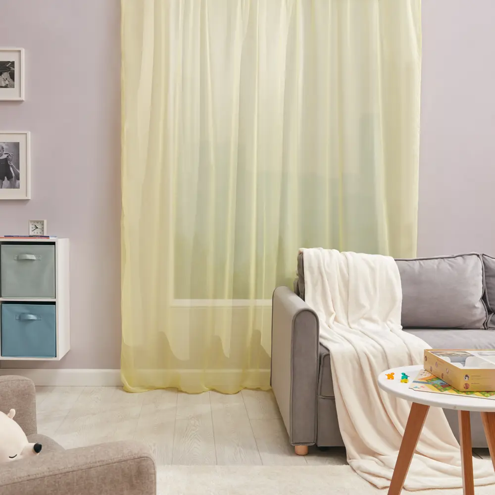 Тюль на ленте с утяжелителем Капри 250x260 см цвет желтый MIAMOZA STLM-2131492