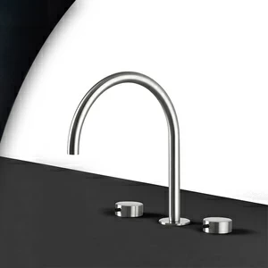 Смеситель для раковины сталь матовая с черной ручкой Toki Radomonte TKI25SCIL32