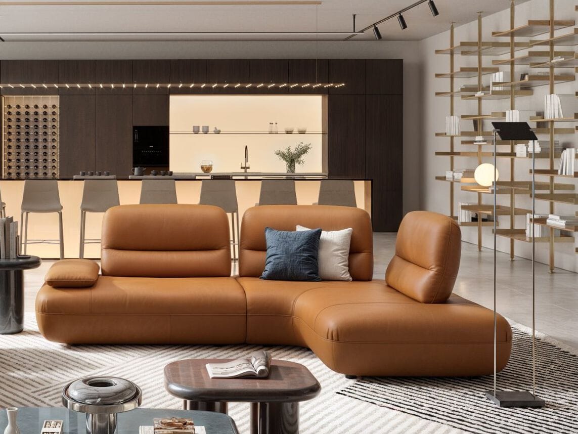 Кожаный угловой диван Sofanella Дубай ARCH-00061636 - Вид №1