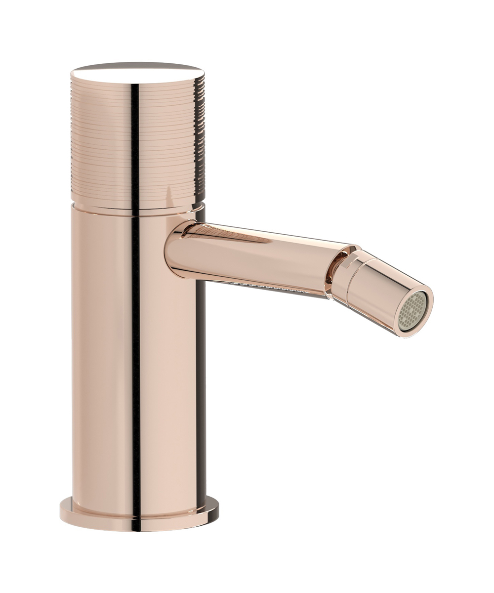 Смеситель для биде на 1 отверстие в комплекте с донным клапаном. WE ARE IB vn312cf Rose Gold Vinile