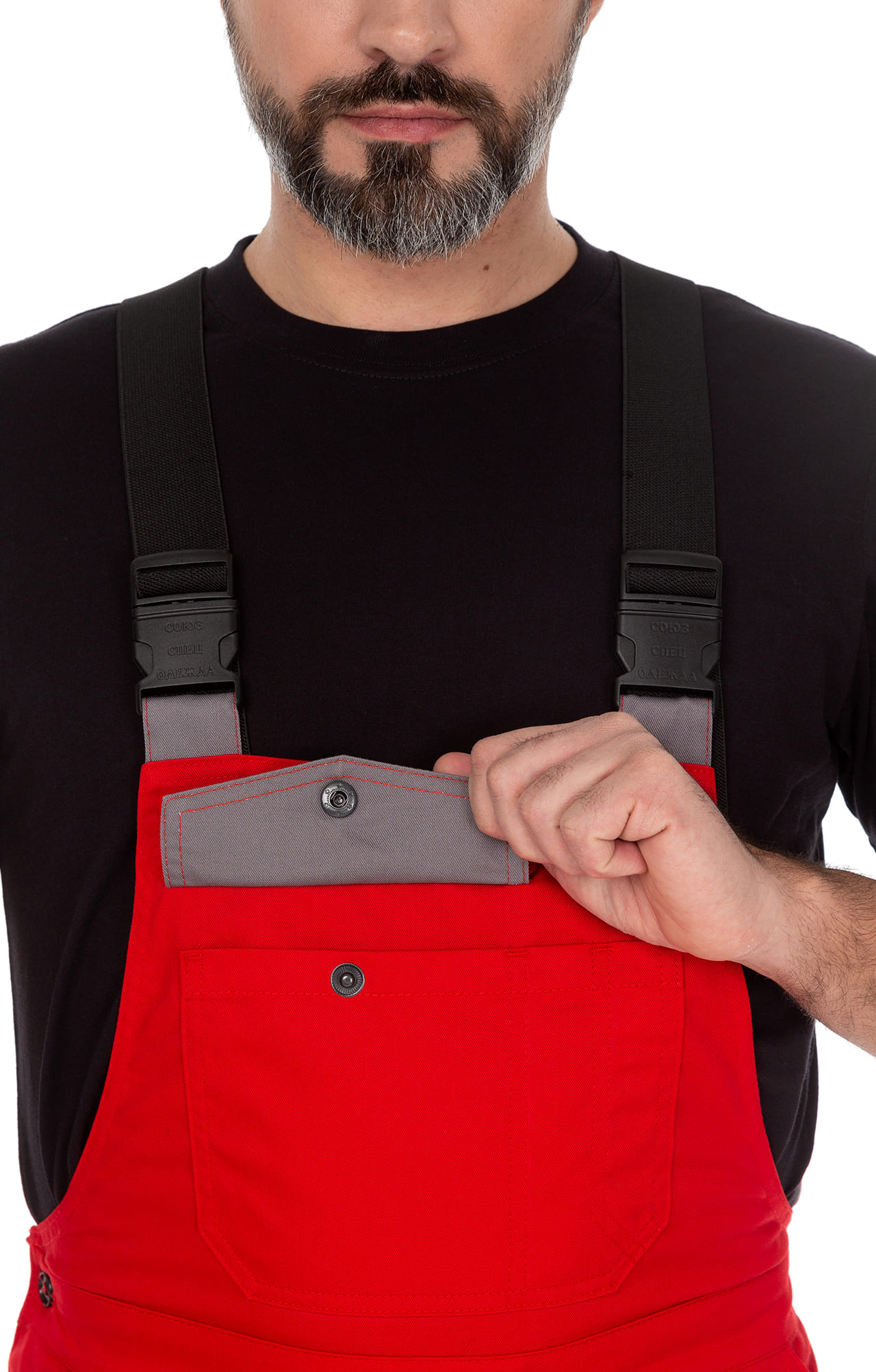 64639 Костюм  NEW 2 красный с серым STATUS  Летняя спецодежда  размер 44-46/170-176  - Вид №14