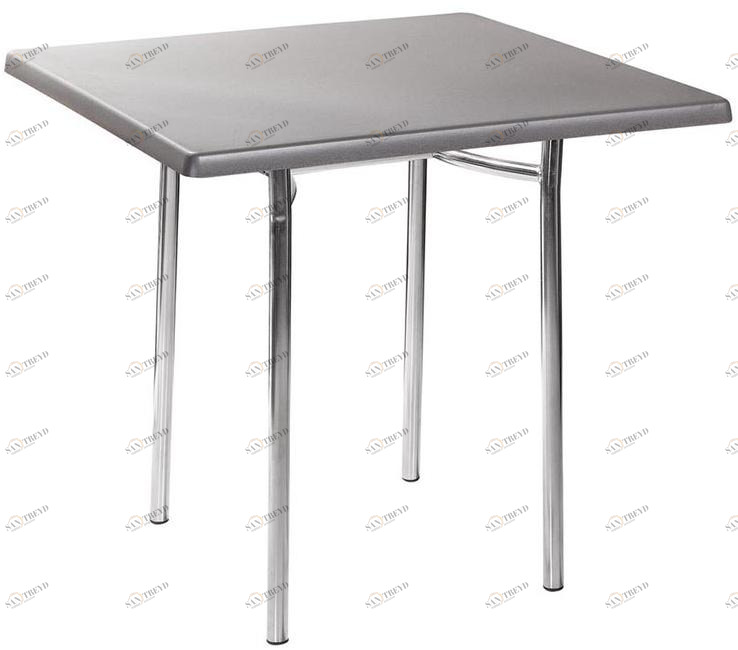 2670 Стол Tiramisu 80*80 серебро R-HOME 460402+1705051brushed_silver