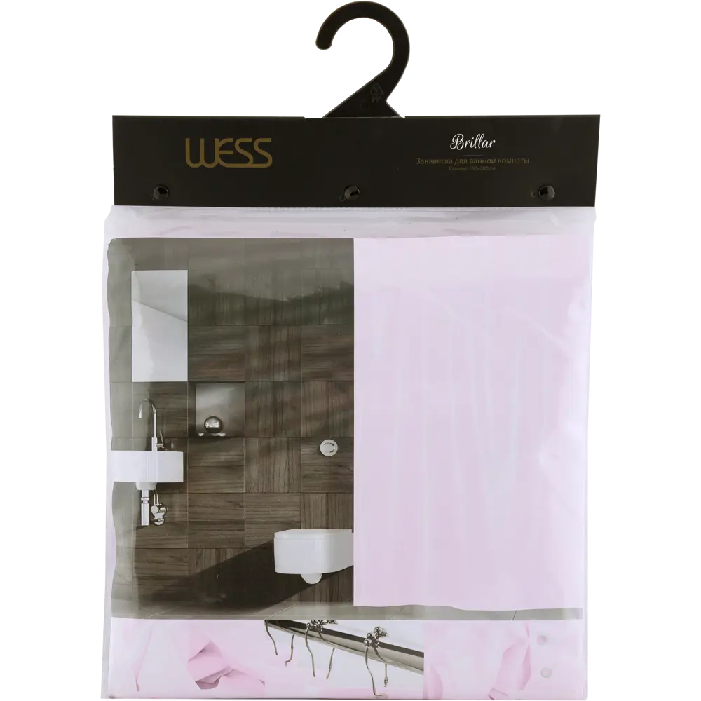 Штора для ванны Brillar pink, 180х200 см, полиэстер, цвет розовый WESS STLM-2015674 - Вид №5