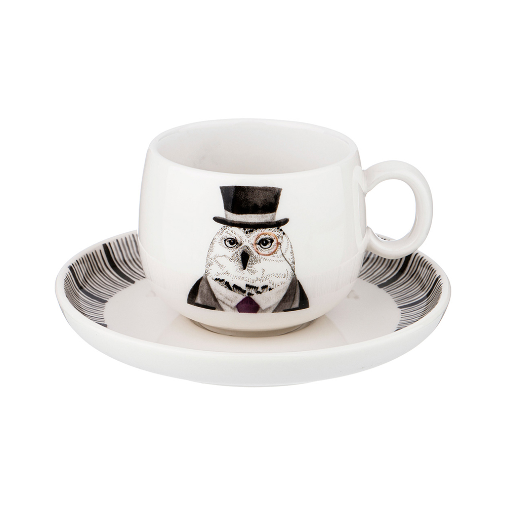 409-135 Посуда фарфоровая Чайный набор FASHION ANIMALS 1 персона 2 предмета 260 мл Lefard 