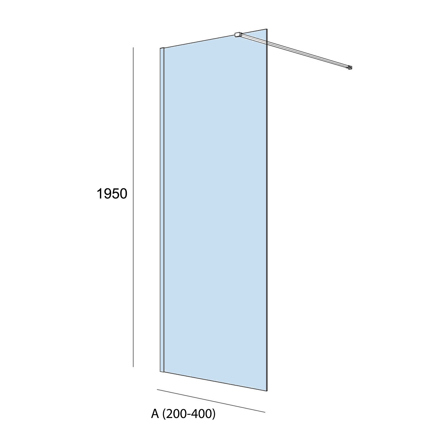 25671 SALGAR Душевая перегородка HEAVEN step-through с защитой от известкового налета Deco 4to 400x 1950 мм - Вид №1