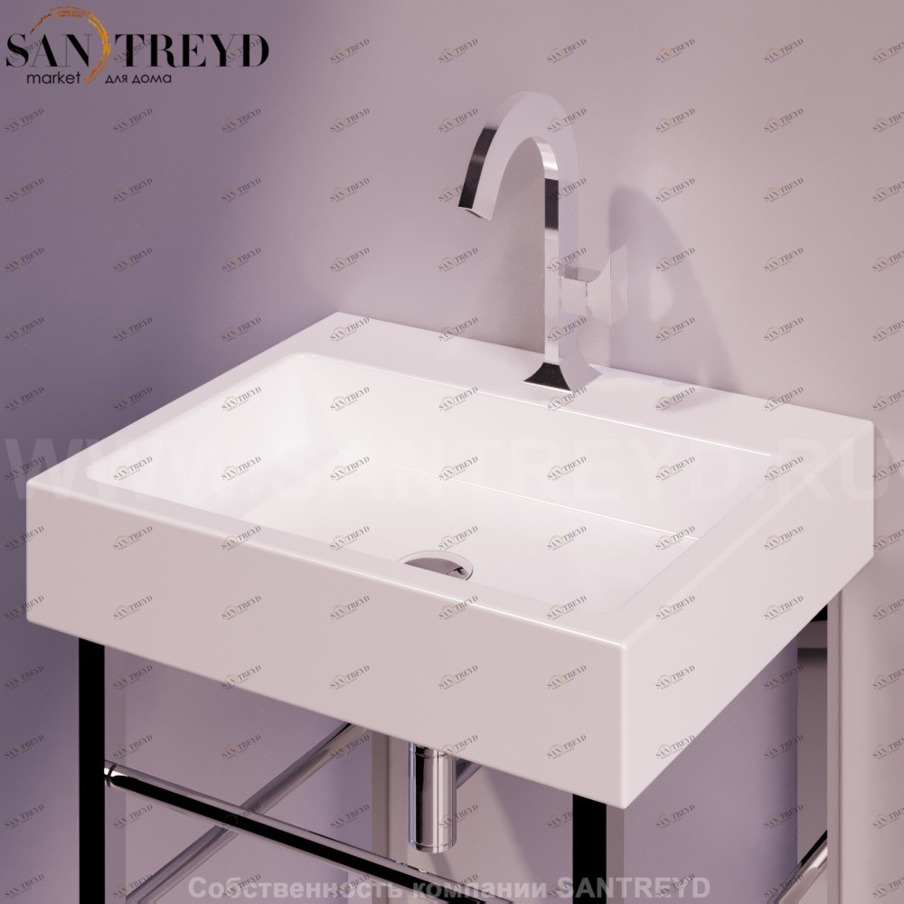 U60BIANCO Подвесная раковина настенная прямоугольная Simas Frozen белая