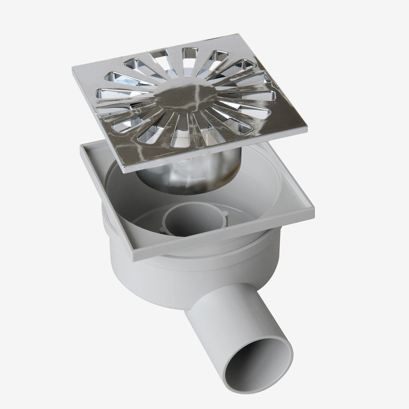 Крышка люка из АБС-пластика с хромированной решеткой и поворотным горизонтальным выхлопом First Corporation First Plast ARCH-00001822 - Вид №1