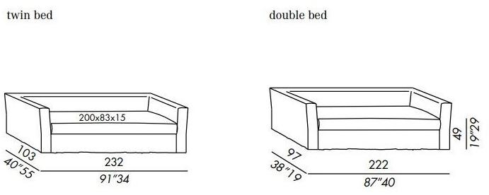 Meridiani Диван-кровать со съемным чехлом из ткани Law sun-id-1478419 - Вид №6