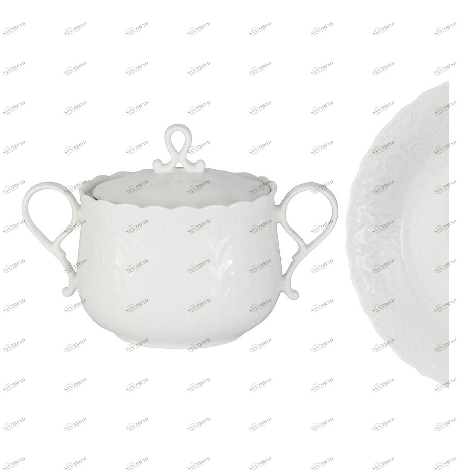 Сахарница фарфоровая белая с крышкой "Шелк" NARUMI ШЕЛК 00-3946590 Белый 