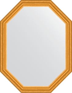 BY 7084 Зеркало в багетной раме - состаренное золото 67 mm EVOFORM Octagon