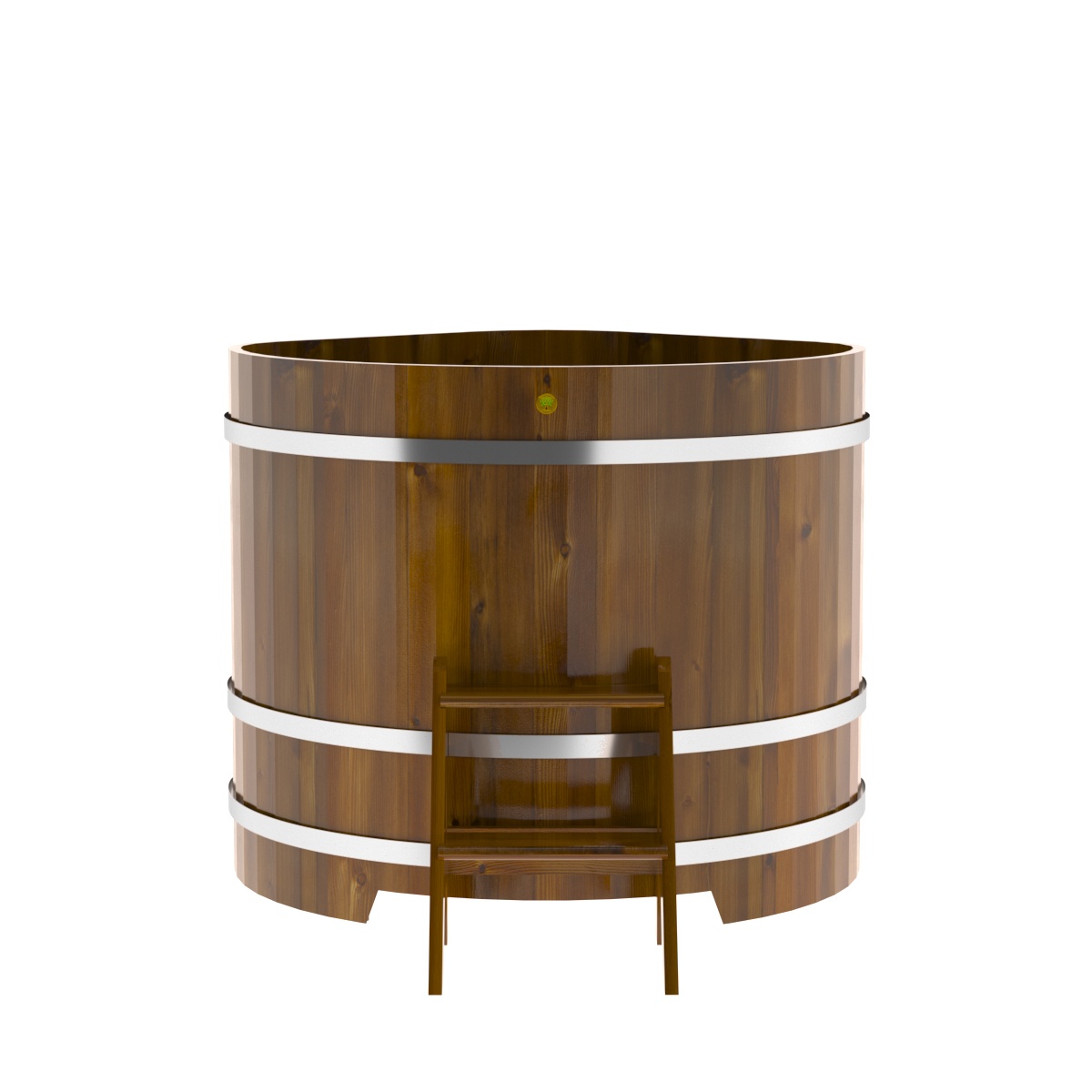 2313 Купель угловая из лиственницы Рустик 1,19х1,19х1,1 морёная Alyarus  - Вид №4