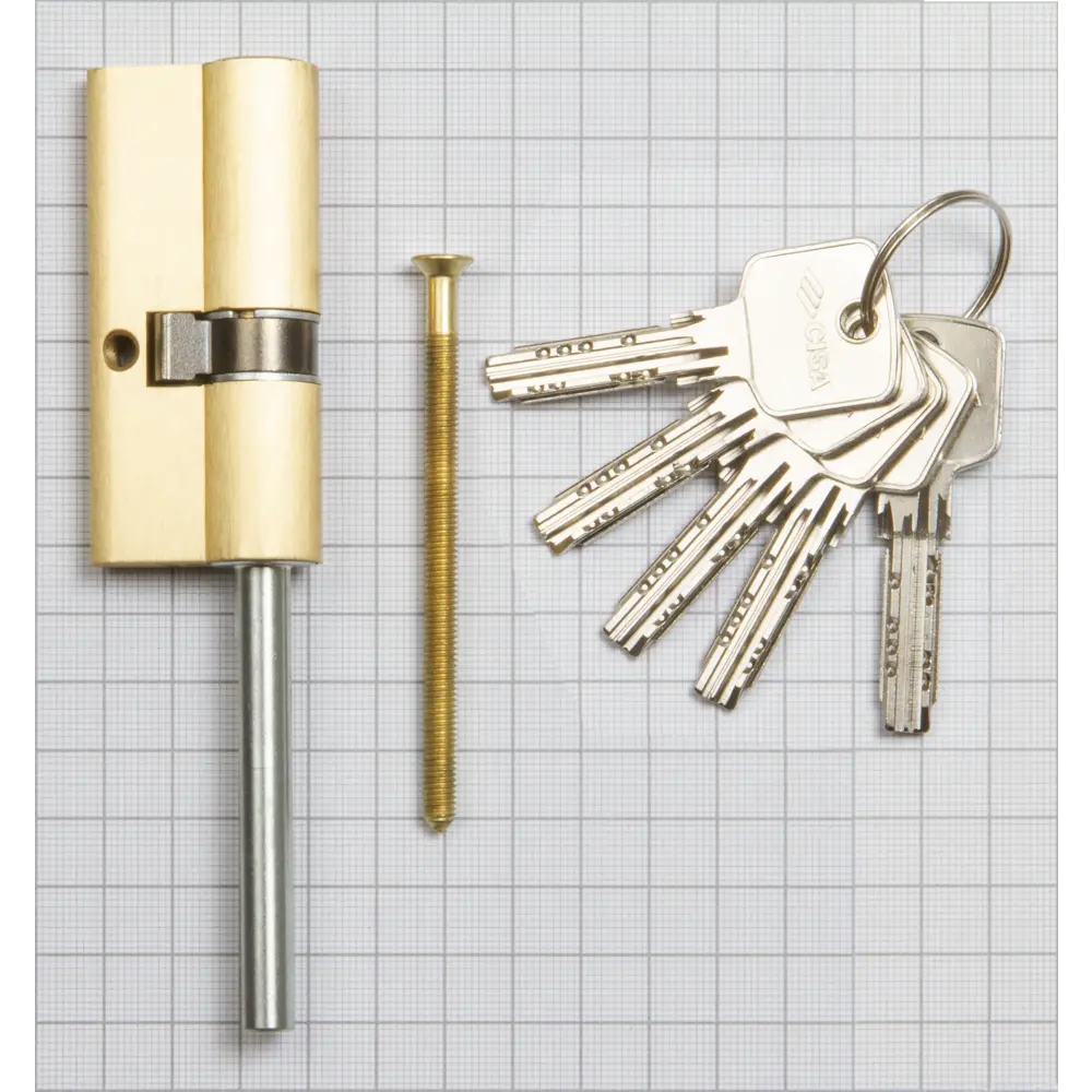 Цилиндр Cisa Astral ОА317-87.00, 55x10x25 мм, ключ/шток, цвет латунь, без вертушки STLM-2151687 - Вид №2