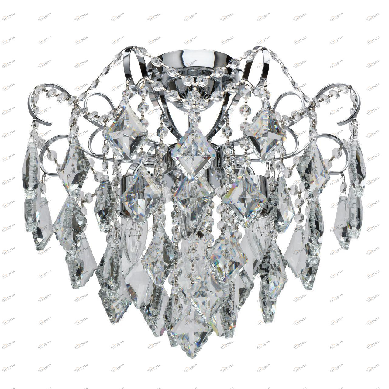 Люстра хрустальная потолочная хром 4 лампы De Markt City "Бриз" 464019204 DE MARKT ДИЗАЙНЕРСКИЕ, БРИЗ 00-3833428 Прозрачный;хром 