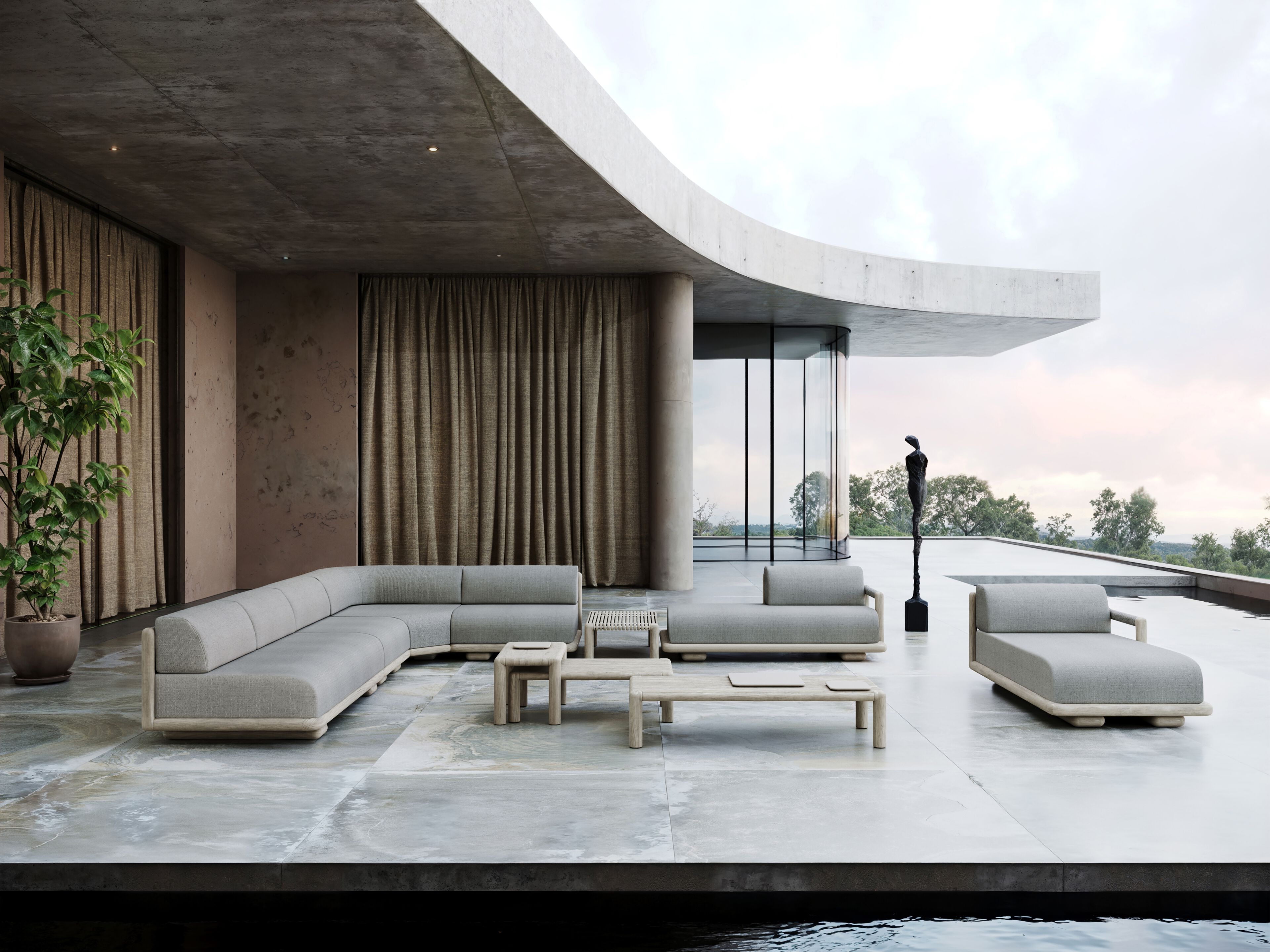 2-местный тканевый садовый диван SNOC Caleo ARCH-00120859 - Вид №1